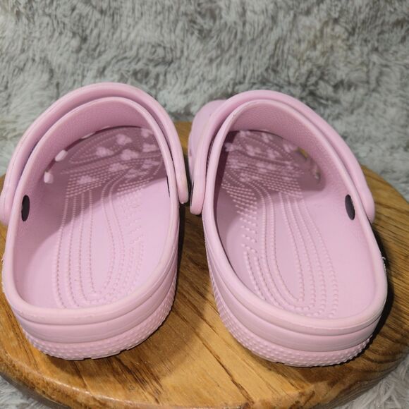 Crocs Pink Slip on Clogs Women Size 9 Mens 7 With Jibbitz Rubber Comfort Shoes - Picture 7 of 8